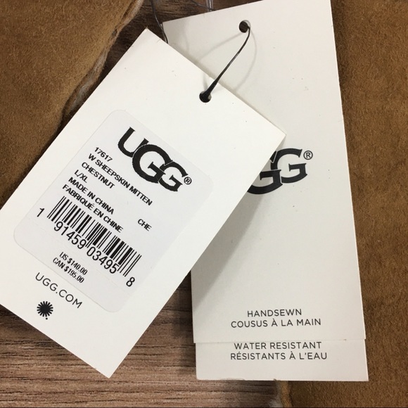 <SOLD>UGG Sheepskin Mittens Water Resistant Chest - Picture 5 of 5